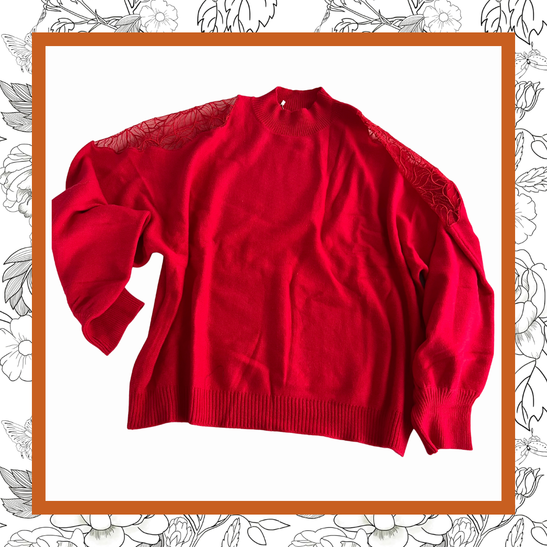 Embroidered Shoulder Sweater