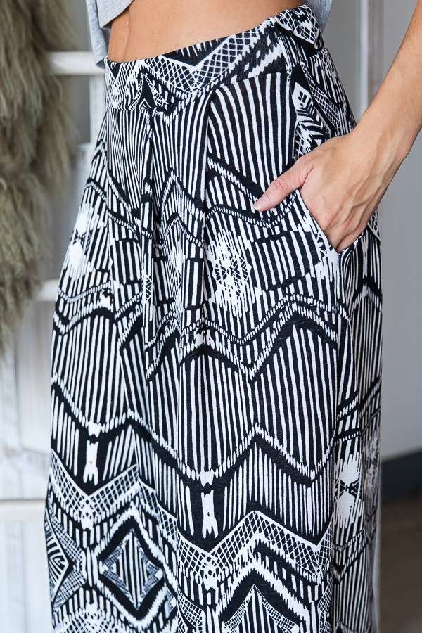 Retro Print Wide Pant