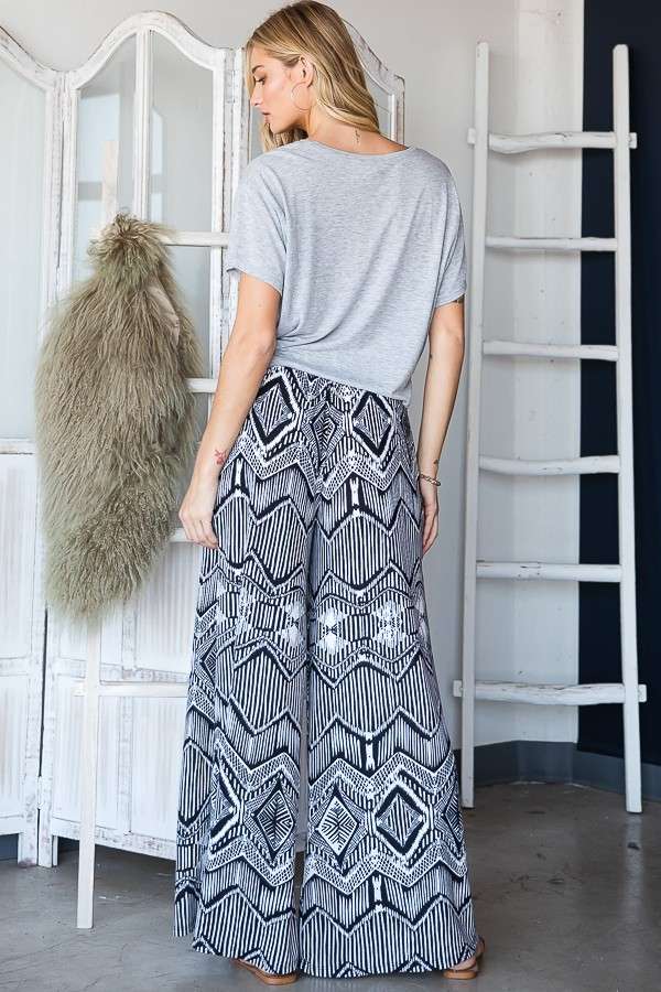 Retro Print Wide Pant