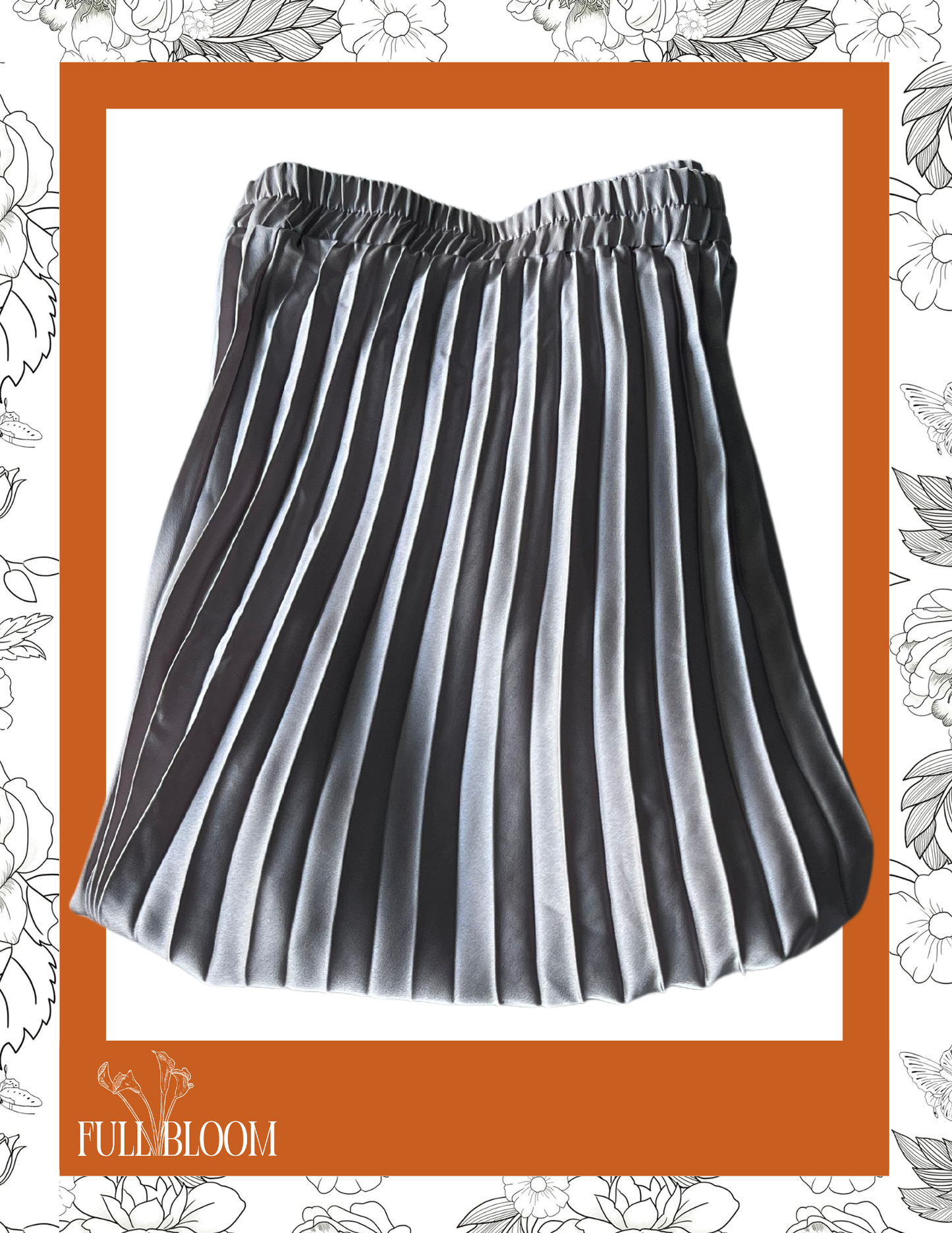 Pleated Satin Skirt