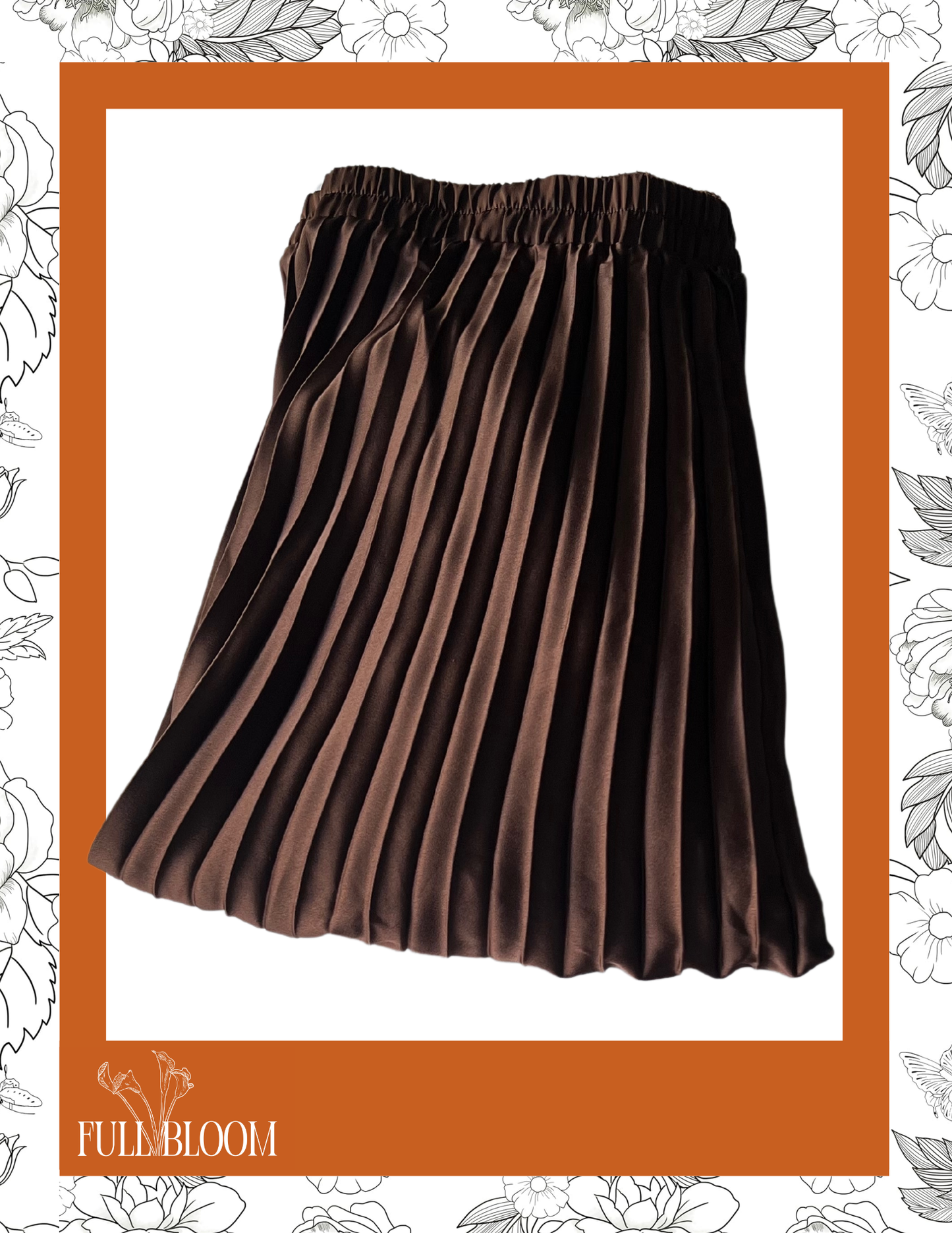 Pleated Satin Skirt