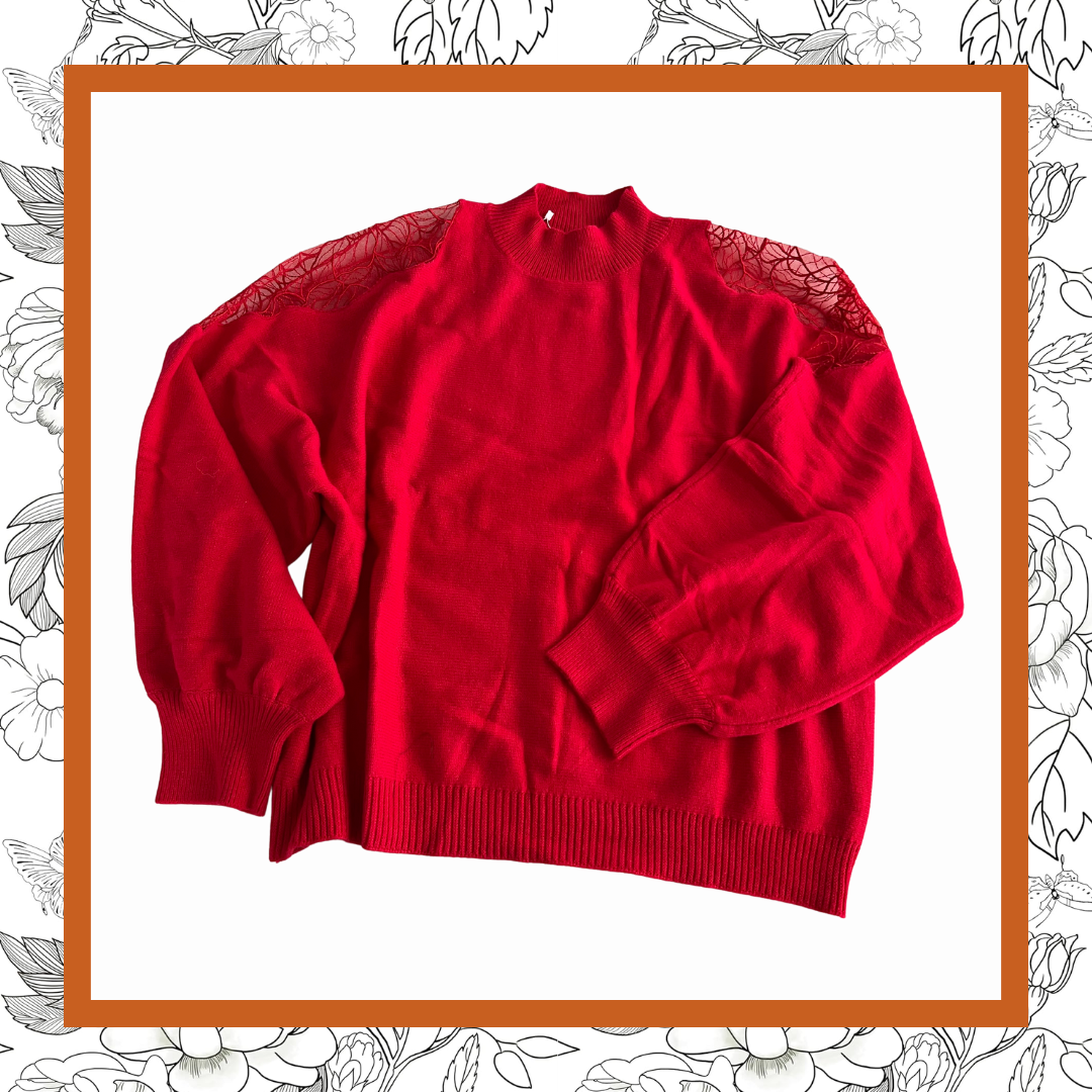 Embroidered Shoulder Sweater