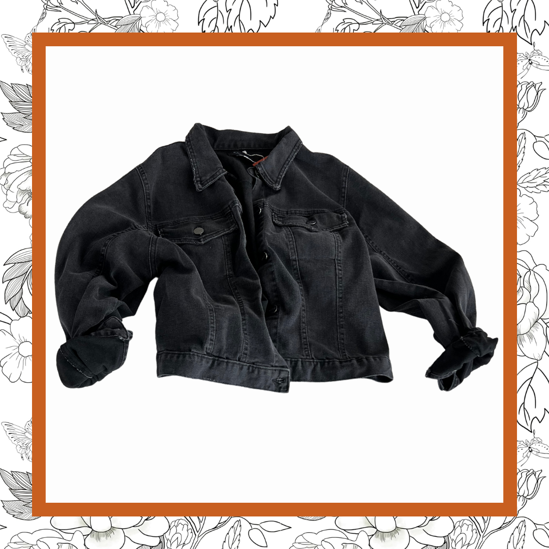 Ballon Sleeve Denim Jacket