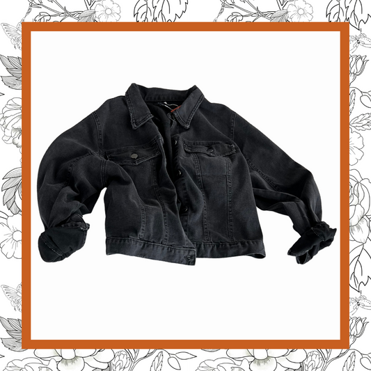 Ballon Sleeve Denim Jacket