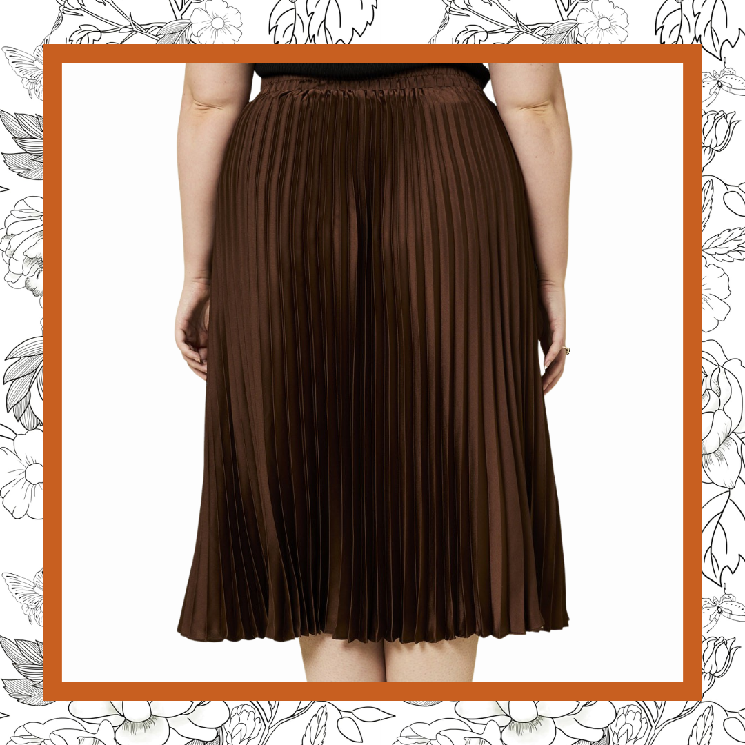 Pleated Satin Skirt