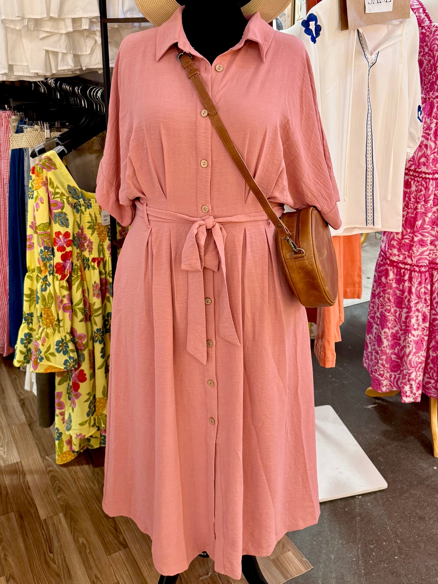 Solid Airflow Shirt Dress