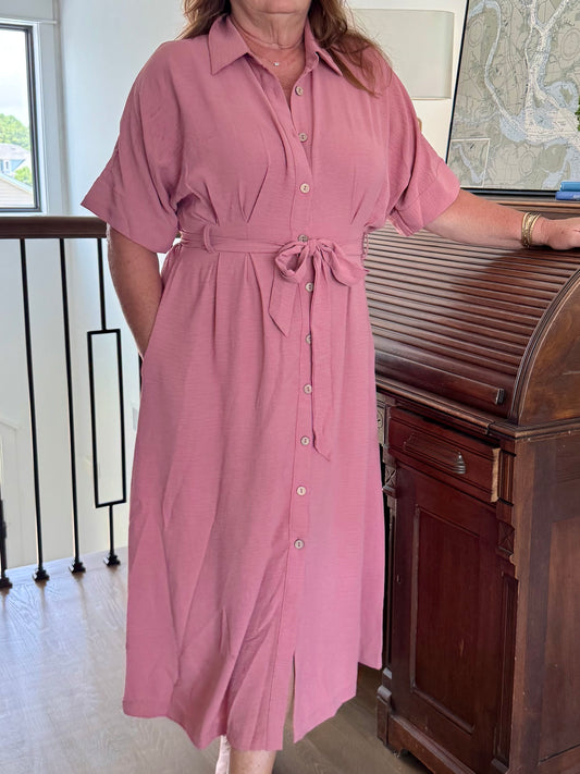 Solid Airflow Shirt Dress