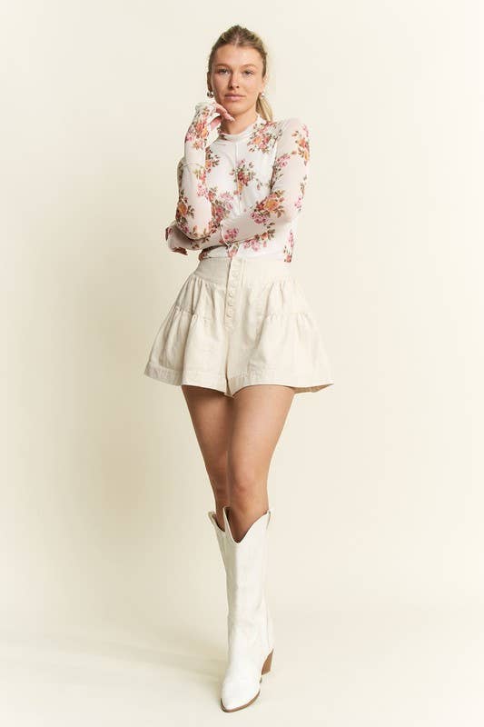 High Waist Ruffle Short
