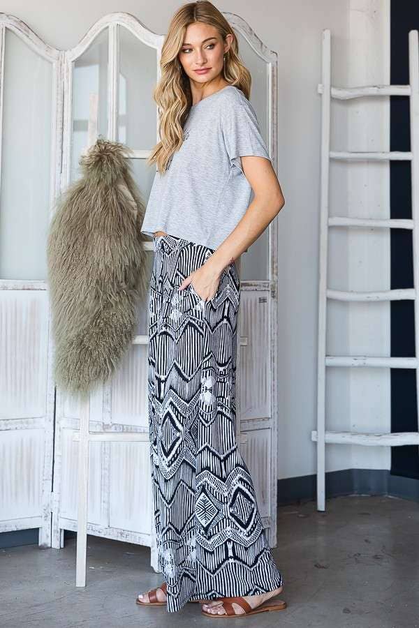 Retro Print Wide Pant