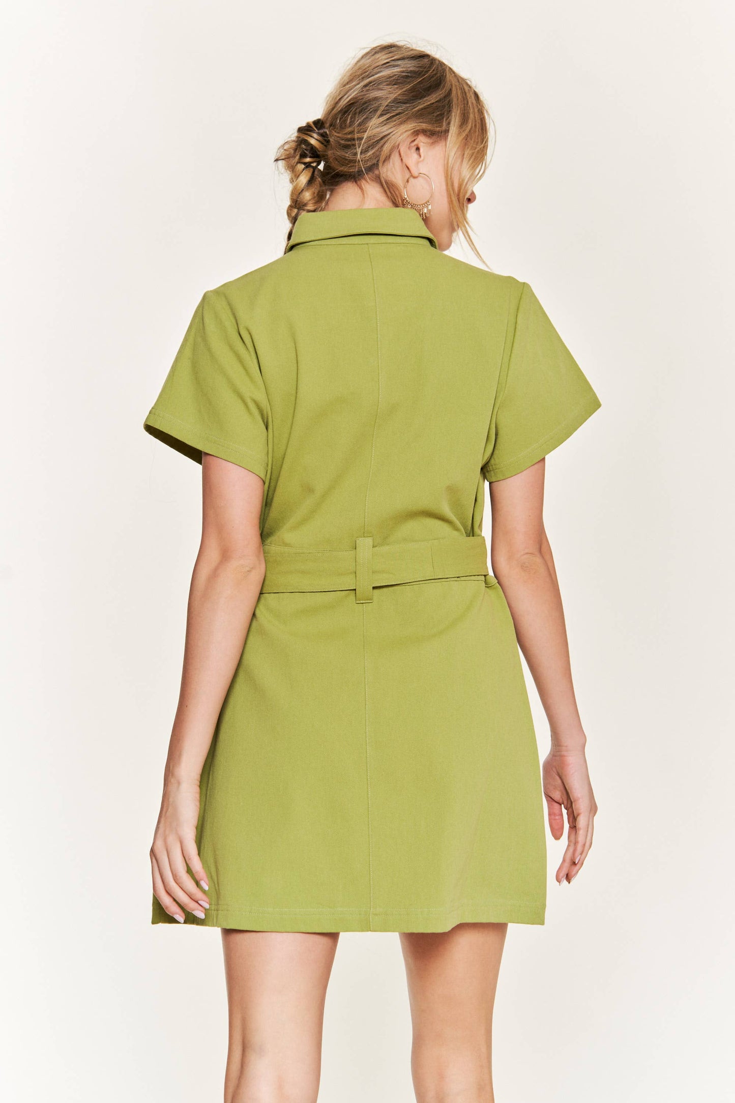 Belted Cotton Kiwi Dress